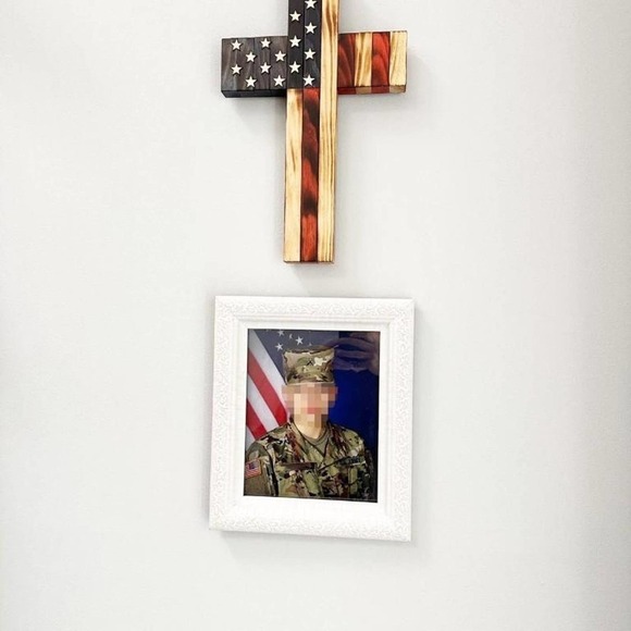 Watchmen Woodwork American Flag Cross  Handcrafted in USA - Picture 6 of 6